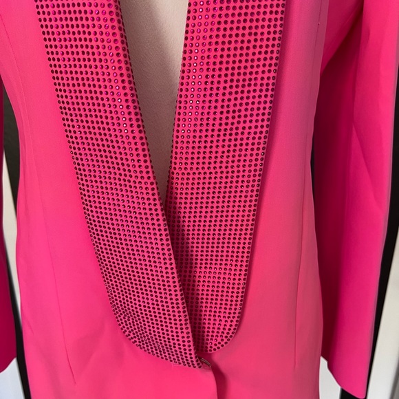 Fuchsia Backless Rhinestone Crystal Trim Blazer Dress - NWT - Picture 9 of 10